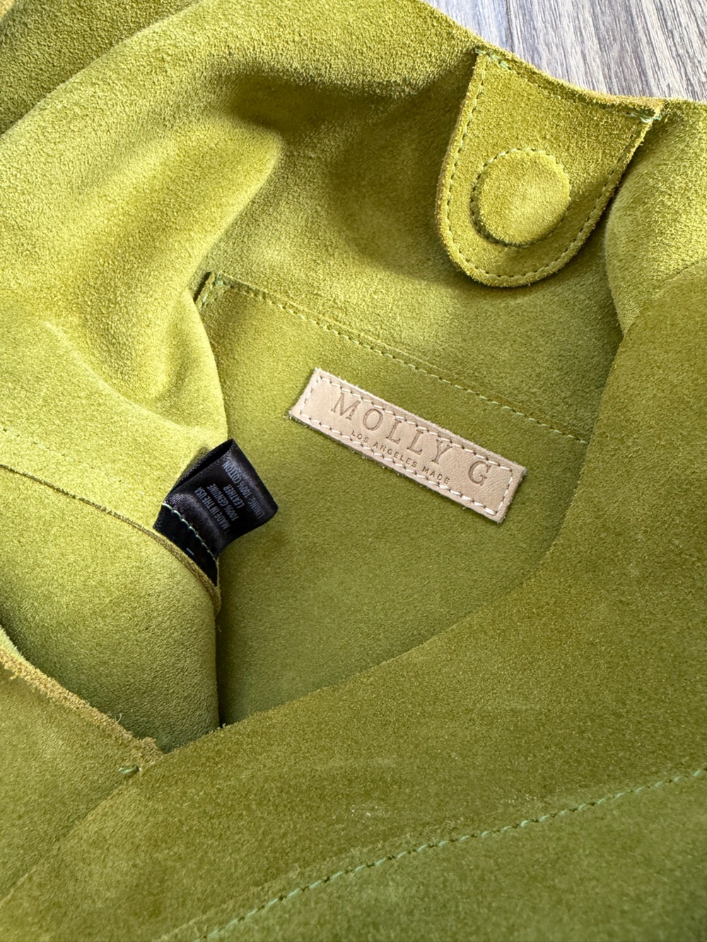 Molly G Green Suede Leather Hobo Shoulder Bag - Picture 8 of 11